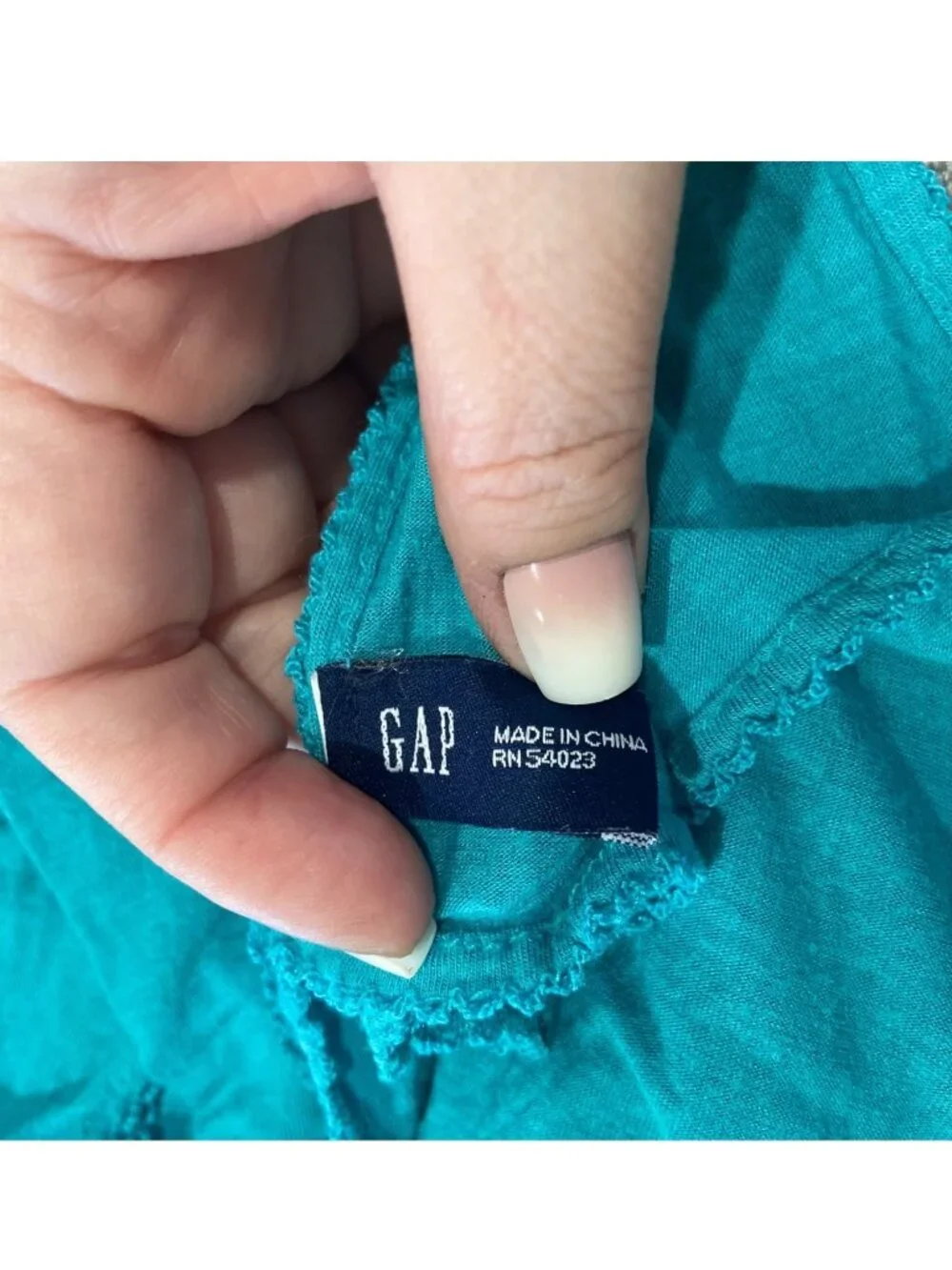 Gap Y2K Jersey Knit Scarf Turquoise Blue One Size Minimalist Spring Coastal Boho